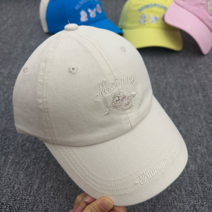 Wholesale Cute kitten embroidered baseball cap, wide brimmed duckbill cap, versatile hat