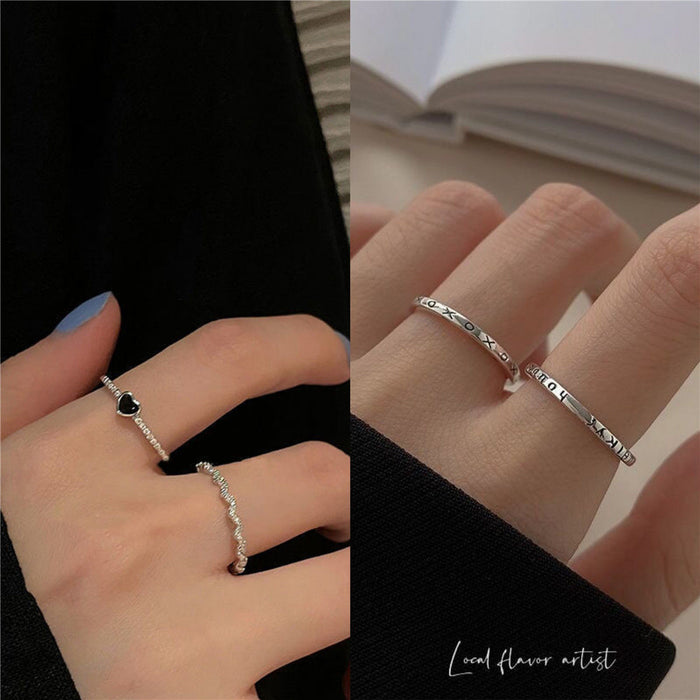 Wholesale Love ring, niche design, light luxury, versatile, cool style, adjustable opening, index finger ring