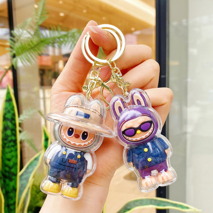 Wholesale Cute cartoon keychains with transparent acrylic shell