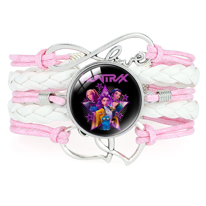 Wholesale KPOP Multi-layered Color-blocked Anime Character Crystal Bracelet
