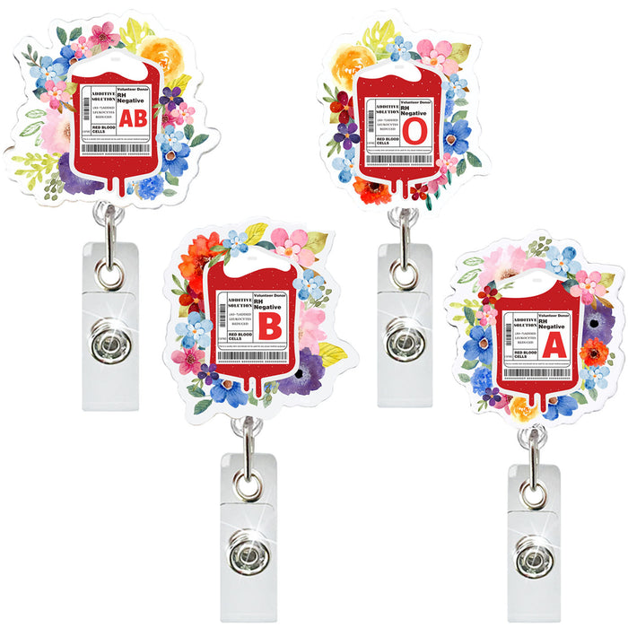 Wholesale Acrylic Flower Infusion Bag Telescopic Clip Easy Pull Keychain JDC-KC-QiDing007
