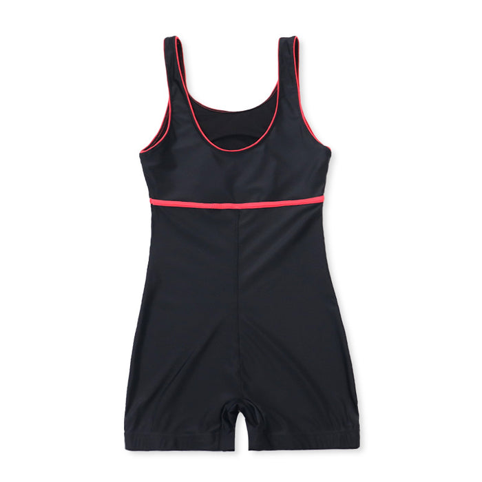 Wholesale Tank top one-piece sports swimsuit color blocking tight elastic training swimsuit quick drying slimming professional flat angle swimsuit