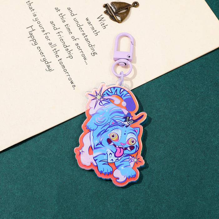 Wholesale Cartoon Anime Tiger Acrylic Keychain Pendant