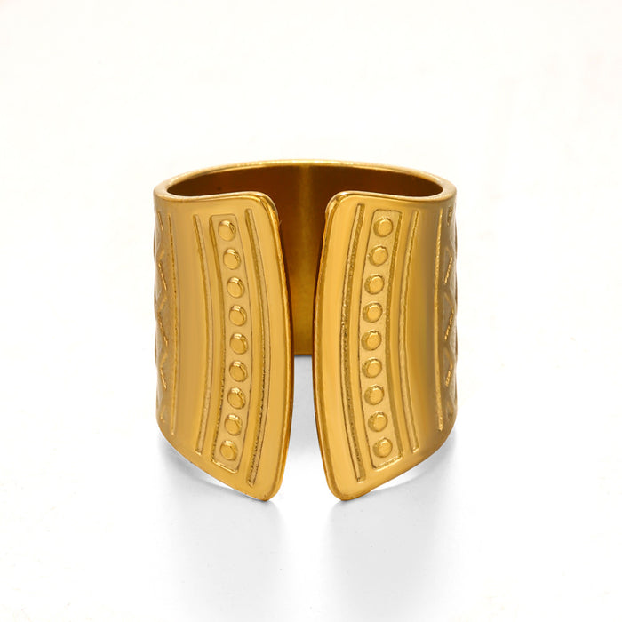 Wholesale Stainless steel Adjustable rings hip hop 18K Gold Plated Rings for women