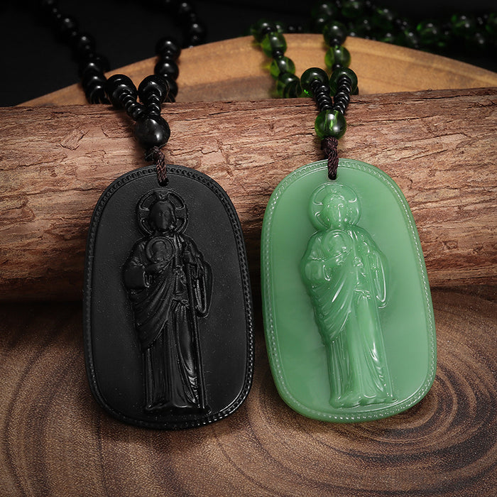 Wholesale Bodhisattva Pendant Antique Jade Guardian Necklace