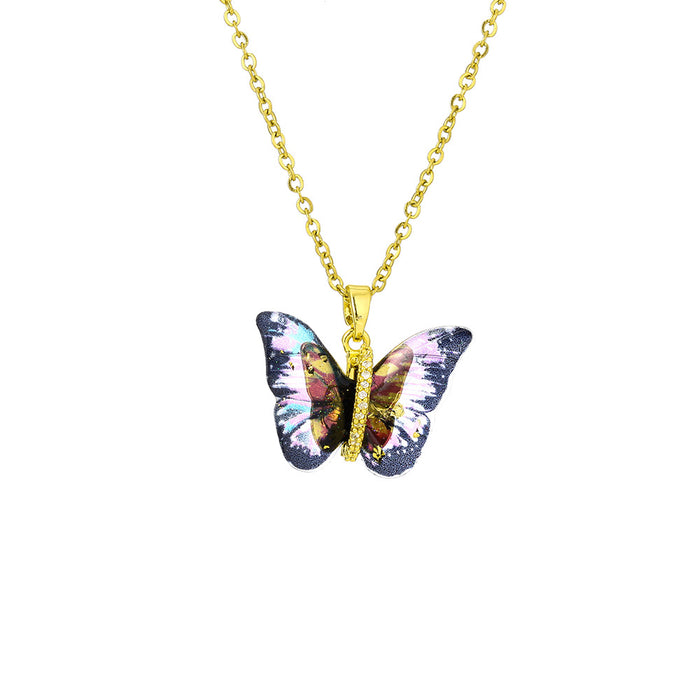 Wholesale stainless steel butterfly necklace JDC-NE-YT002