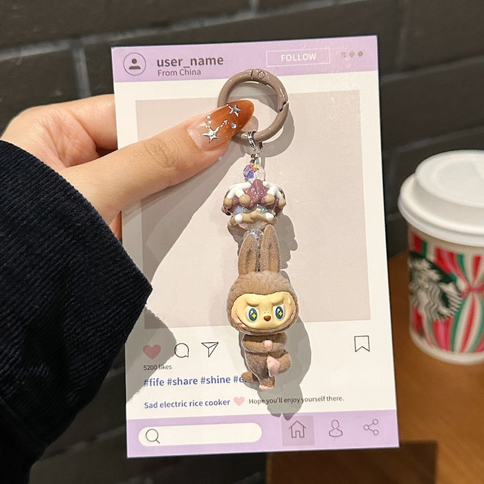 Wholesale Lazy Yoga Series Mobile Phone Chain Stuffed Trendy Light Luxury Bag Pendant Car Keychain