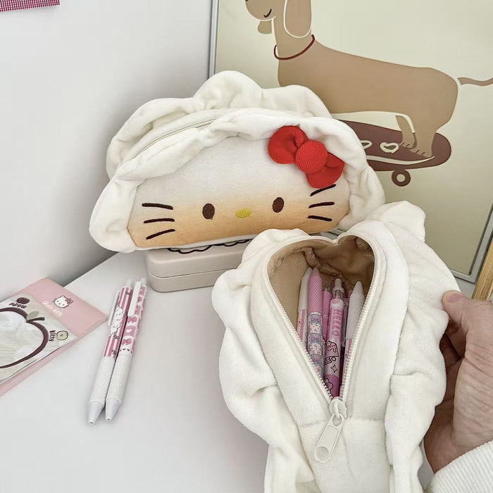 Wholesale Dumpling Girl Large Capacity Plush Pencil Bags