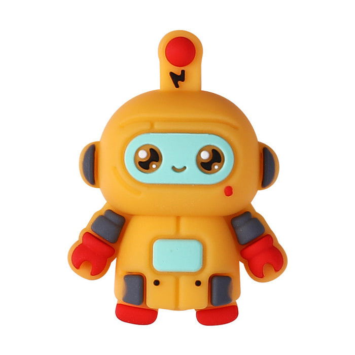 Wholesale 20pcs robot silicone beads children DIY toys European and American cartoon jewelry beaded pen drop glue beads