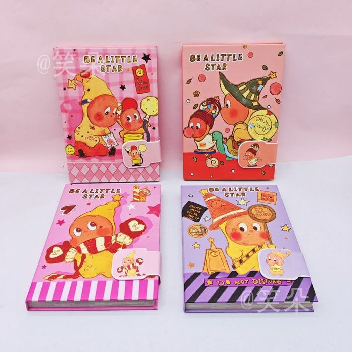 Wholesale KPOP themed cute cartoon notebook with magnetic closure and colorful pages