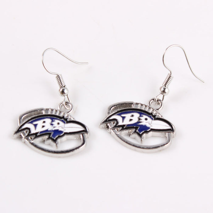 Wholesale team earrings earrings  rugby shape earrings lightning cowboy chief pirate Steelman