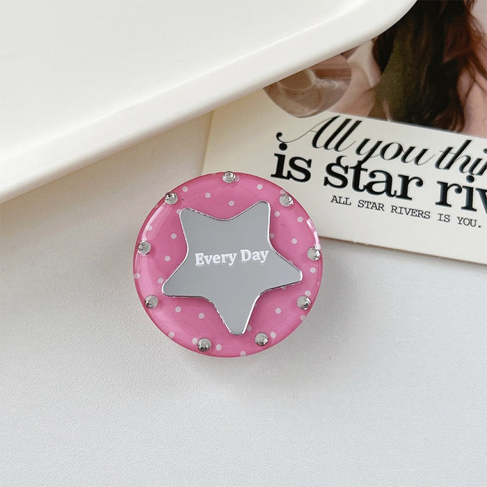 Wholesale Acrylic Rhinestone Star Mirror Phone Grip Stand