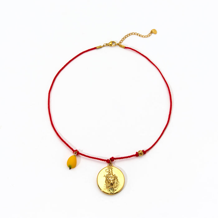 Wholesale Original design: rope, hand woven pendant, stainless steel inlaid with zircon, twelve zodiac signs necklace, fashionable and elegant accessory