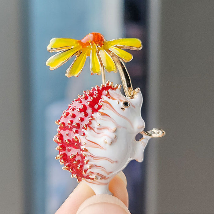 Wholesale Painted oil drop oil painted  animal badge pin clothing brooch