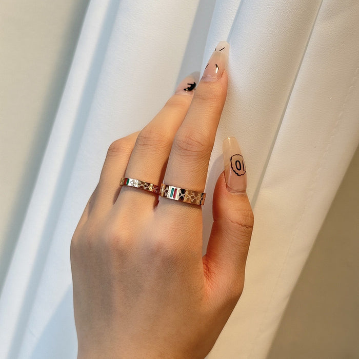 Wholesale Titanium steel pair ring rose gold ring versatile