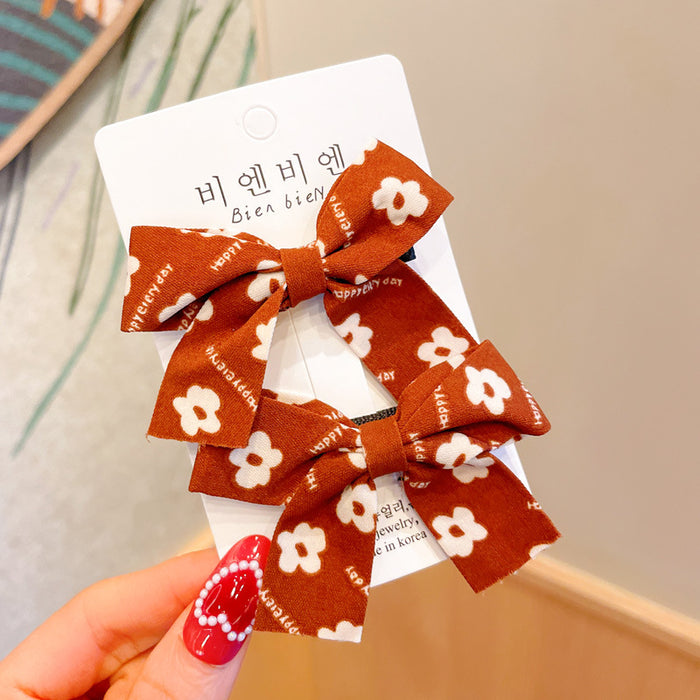 Wholesale Internet Celebrity Milk Curry Color Bear Bow Hairpin