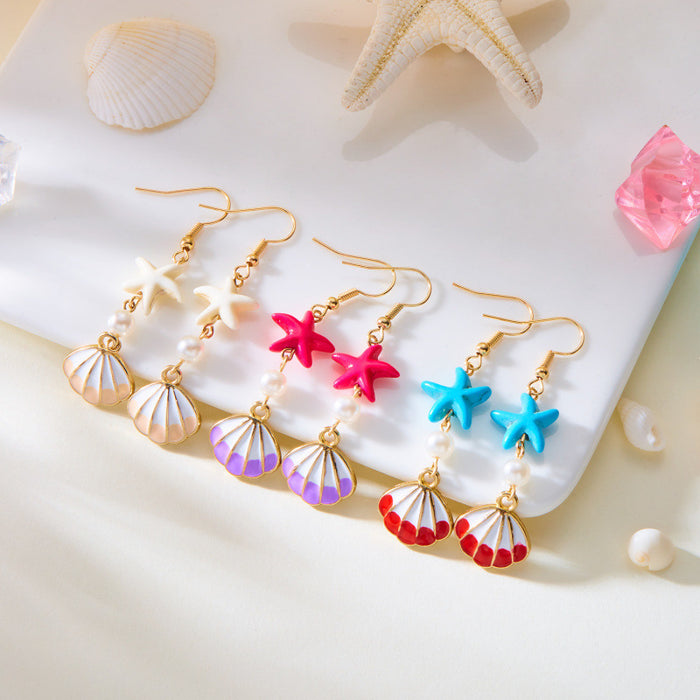 Wholesale Seastar earrings with a niche design and vacation style earrings
