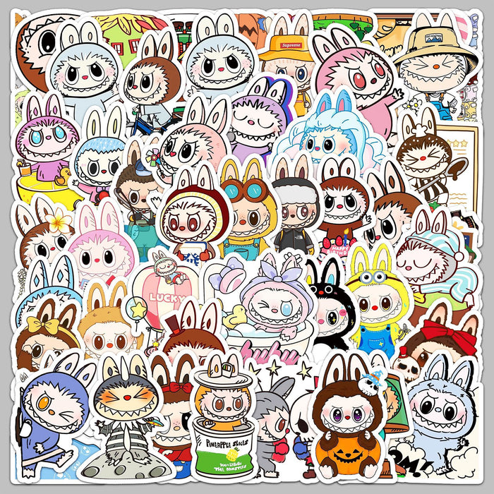 Wholesale 50pcs cute cartoon rabbit waterproof decorative mobile phone cup stickers