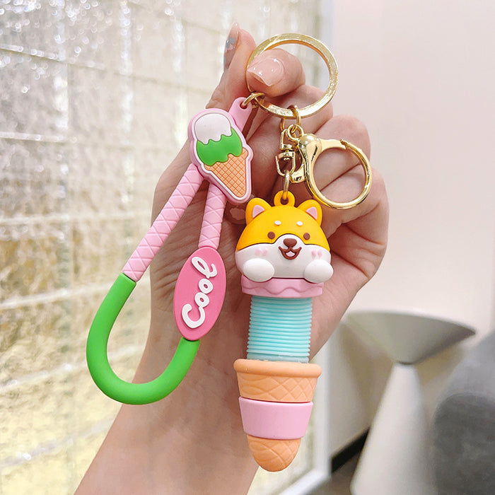 Wholesale Ice Cream Animal Plastic Keychain JDC-KC-ShuoT017
