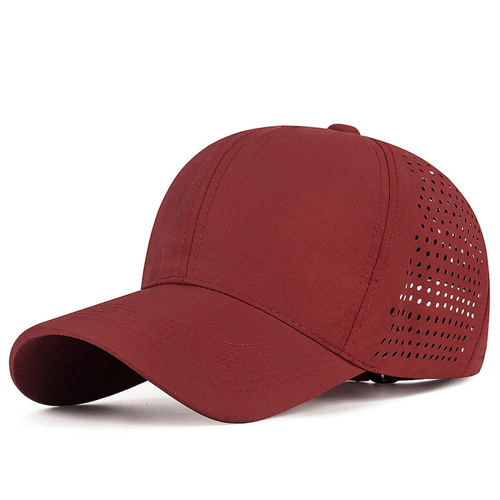 Wholesale Quick-drying Perforated Cap Women's Spring and Summer Sunscreen Soft Top Breathable Sports Travel howing Small Baseball Cap for Men