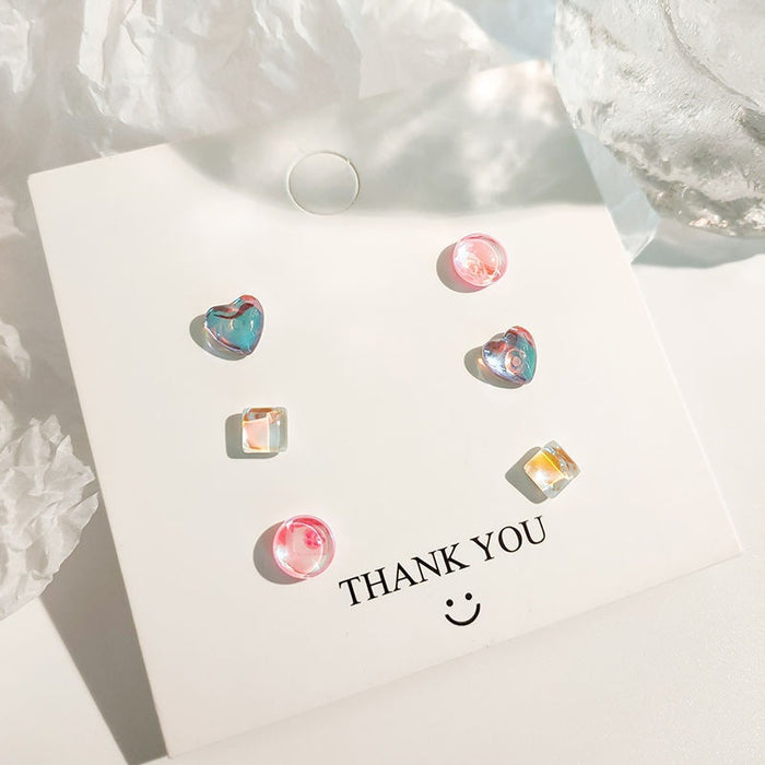 Wholesale Silver needle earrings, versatile daily earrings, peach heart earrings