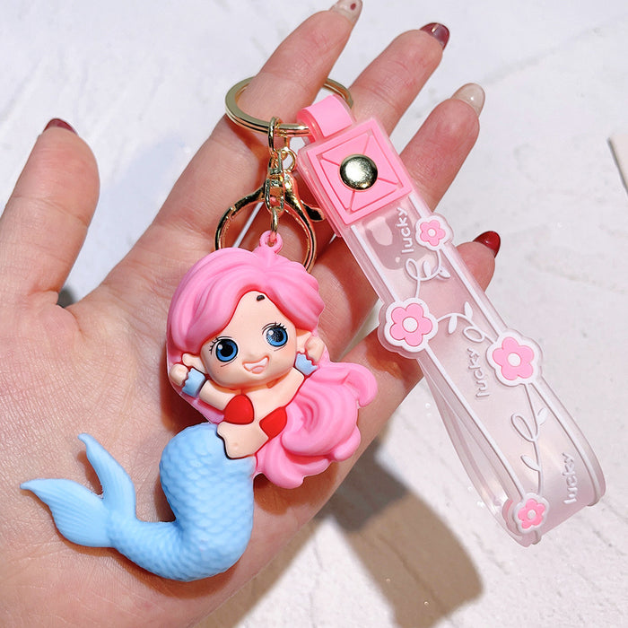 Wholesale Mermaid Princess Keychain Pendant Doll Silicone Car Keychain
