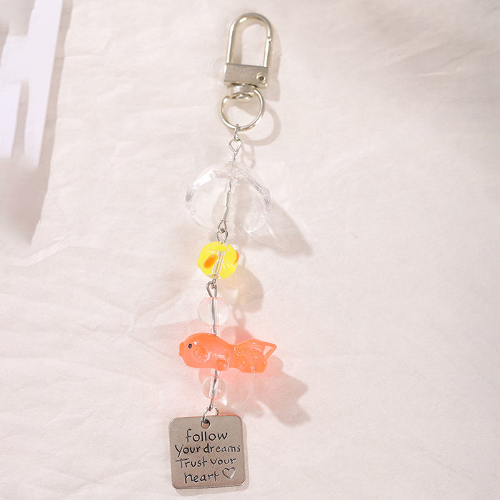 Wholesale Goldfish Pendant Mobile Phone Chain Beaded Pendant Mobile Phone Keychain