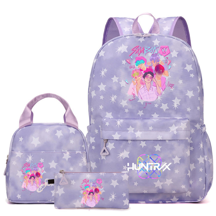 Wholesale Children' s KPOP Series Multi-Color Backpack Bags Three-Piece Set