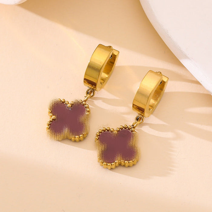 Wholesale Tassel Lucky Four Leaf Clover Earrings