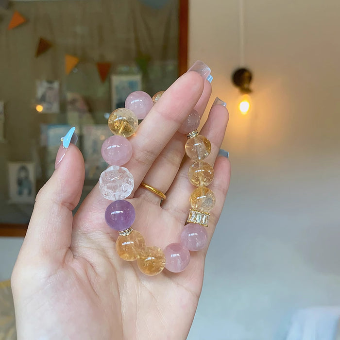 Wholesale Natural pink crystal bracelet, white crystal bracelet, niche and high-end