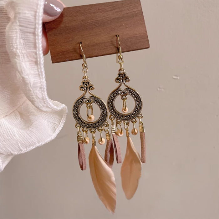 Wholesale Feather earrings, vintage earrings, travel photography earrings