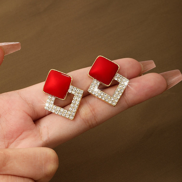 Wholesale Alloy geometric square earrings