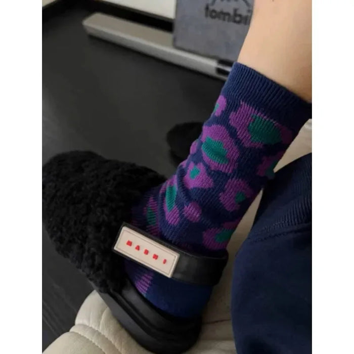 Wholesale Retro artistic style socks, mid length socks, niche design, mid length socks