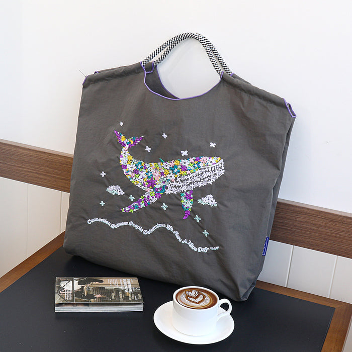 Wholesale Canvas bag embroidery shopping bag tote bag large capacity bag women' s handbag crossbody bag