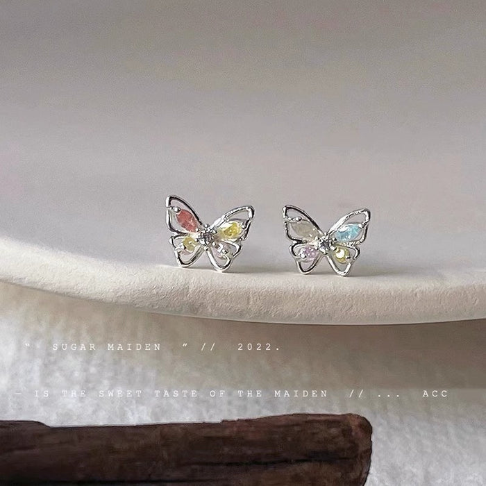 Wholesale Colorful Zircon Butterfly Earrings JDC-ES-PangD003