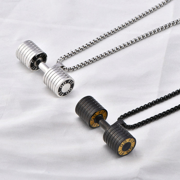 Wholesale  fashion personality dumbbell necklace