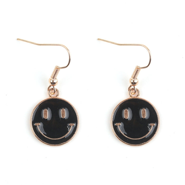 Wholesale Cartoon Smiley Face Alloy Pendant Earrings JDC-ES-FuYu006