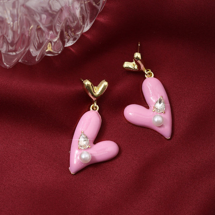 Wholesale Pink Love Ear Studs Commuter Ear Studs