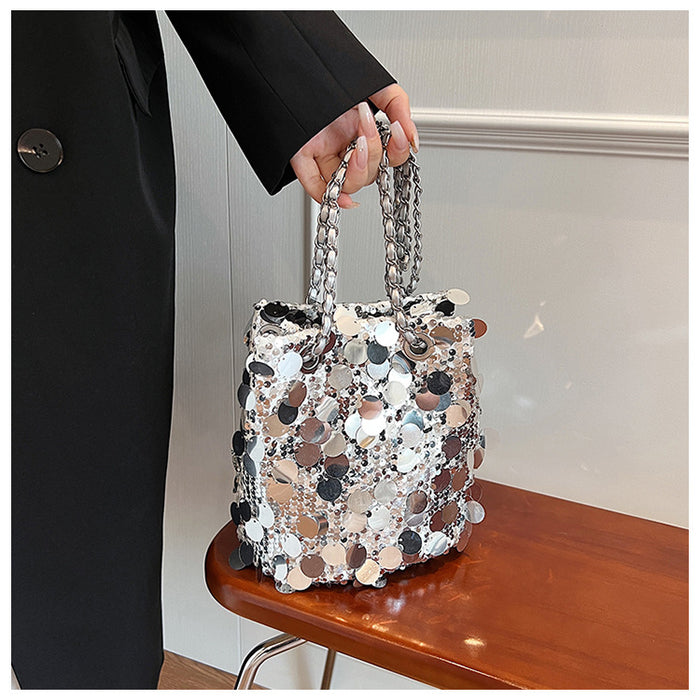 Wholesale Fashion Sequin Bucket Bag Chain Bag Shoulder Bag JDC-SD-TY018