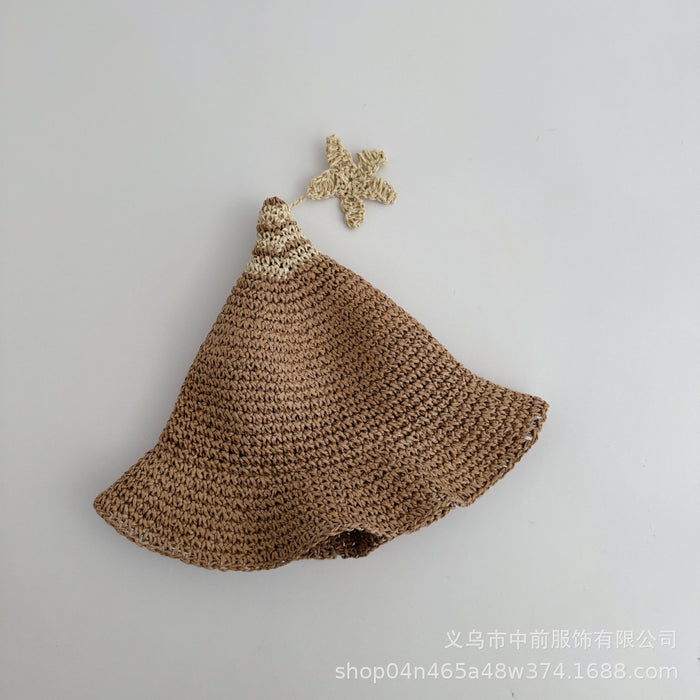 Wholesale Children's Straw Hat Personalized Sunshade Sunscreen Elf Hat