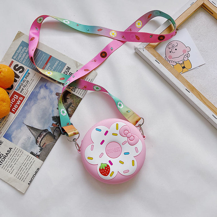Wholesale Donut Silicone Crossbody Bag for Girls Trendy Cute Coffee Color MOQ≥10