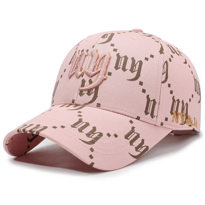 Wholesale Unisex embroidered letter duckbill cap full print baseball cap spring and autumn outdoor leisure sports sunshade duckbill cap trendy