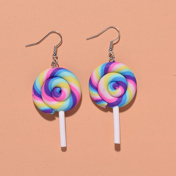 Wholesale Girly Colorful Lollipop Soft Clay Earrings JDC-ES-Xunt006