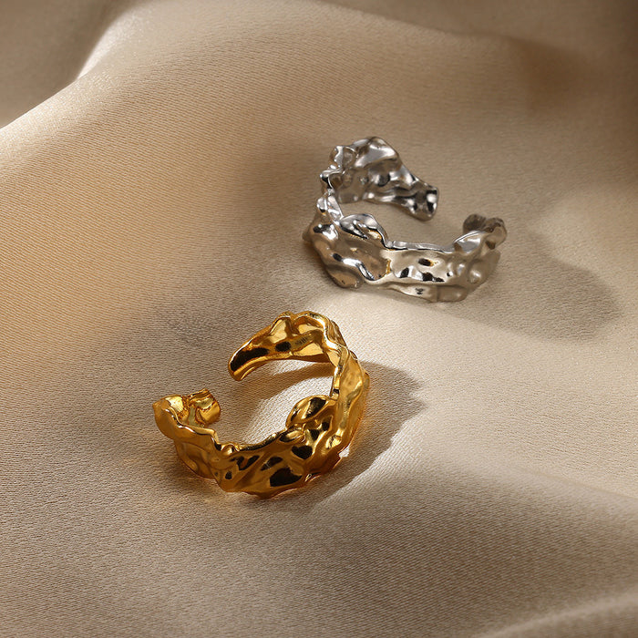 Wholesale Fashionable and personalized design, snake shaped irregular curve, geometric arc, non fading opening ring