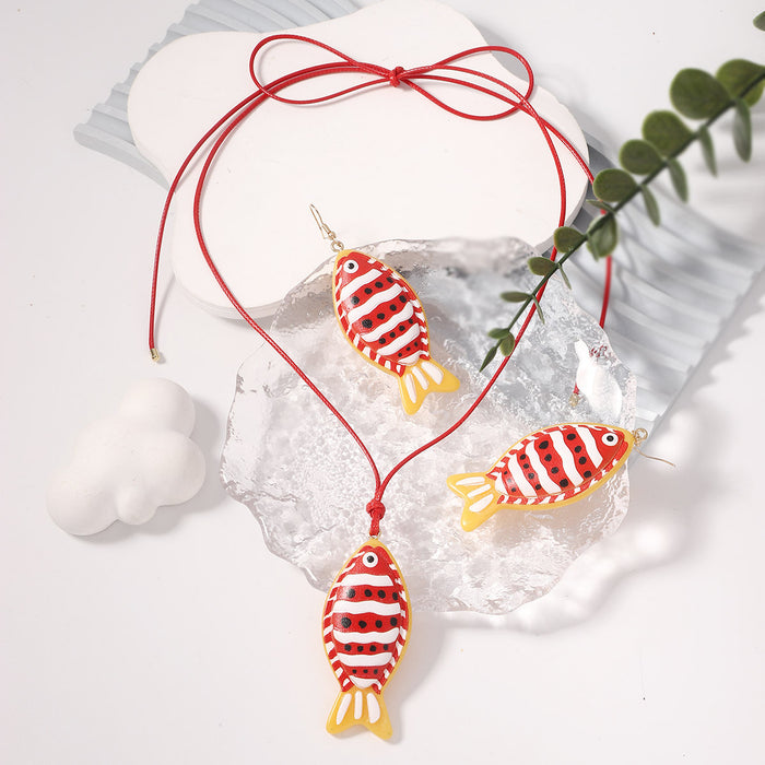 Wholesale Fish Ear Hook Necklace suit All-match Animal Necklace Daily commuter