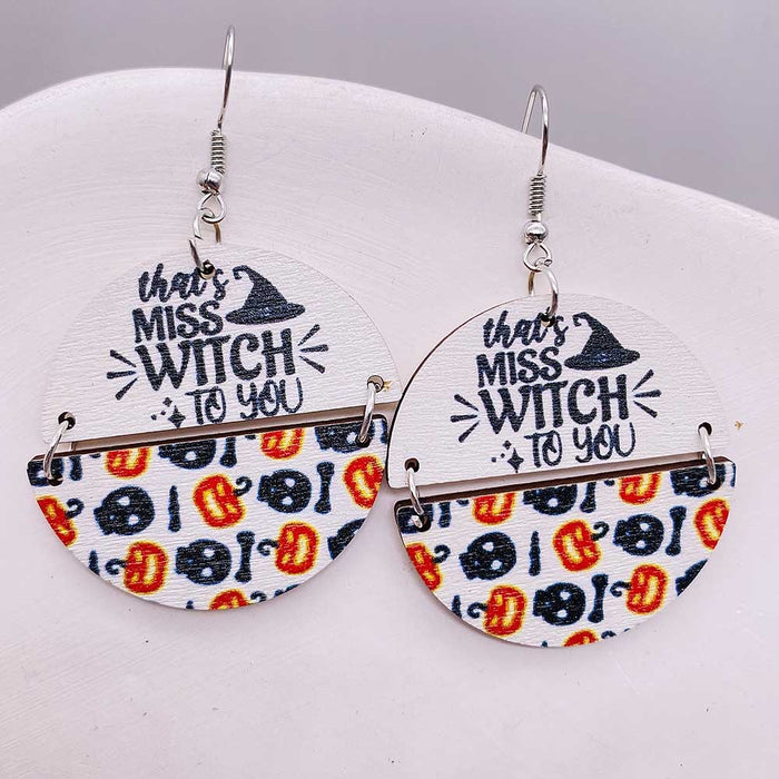Wholesale  earrings,  double piece wooden pumpkin holiday accessories