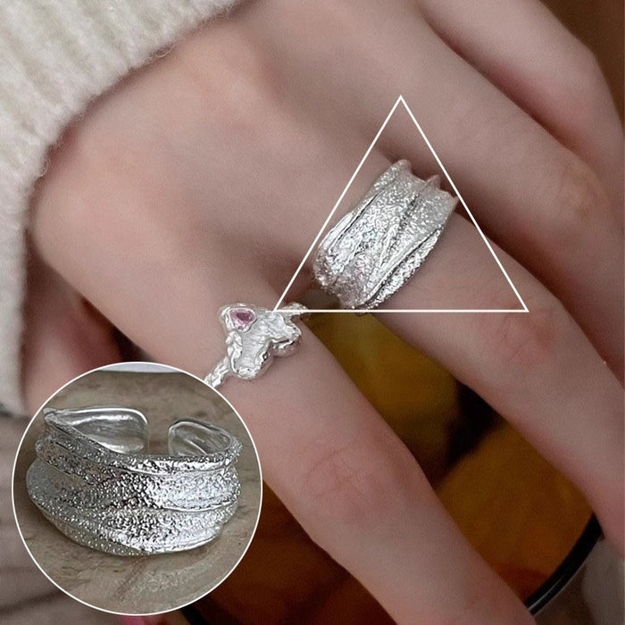 Wholesale Multi layer silver silk thread wrapped ring, simple and niche, stacked index finger ring, retro multi-layer bracelet