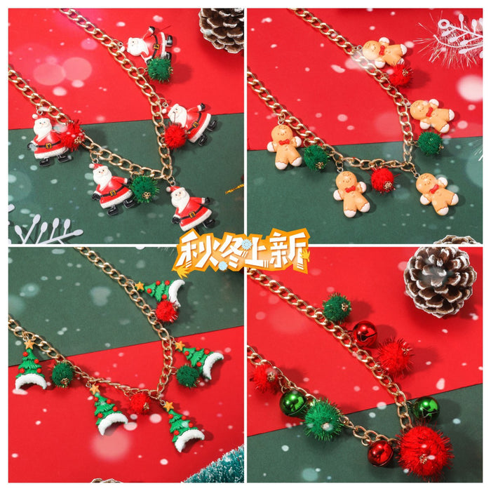 Wholesale Christmas Cartoon Alloy Tree Bell Necklace JDC-NE-JunJie002