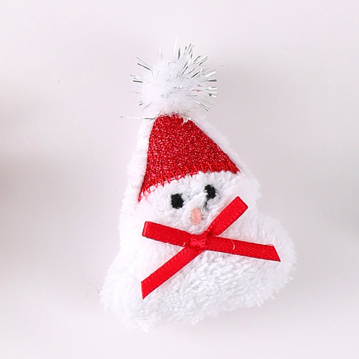 Wholesale Christmas Brooch Cute Plush Christmas Accessories Cartoon Pin Decorations Clothing Accessories