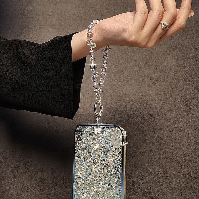 Wholesale Butterfly Tassel Chain Portable Wrist Mobile Phone Keychain Bag Pendant